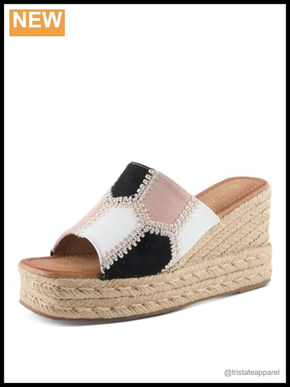 Women's Evolet Square Toe Wedge Sandals Jute Braided Platform Padded Slip On